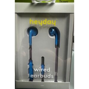 Heyday Wired Earbuds Blue In Ear With‎ Microphone 3.5mm Jack
